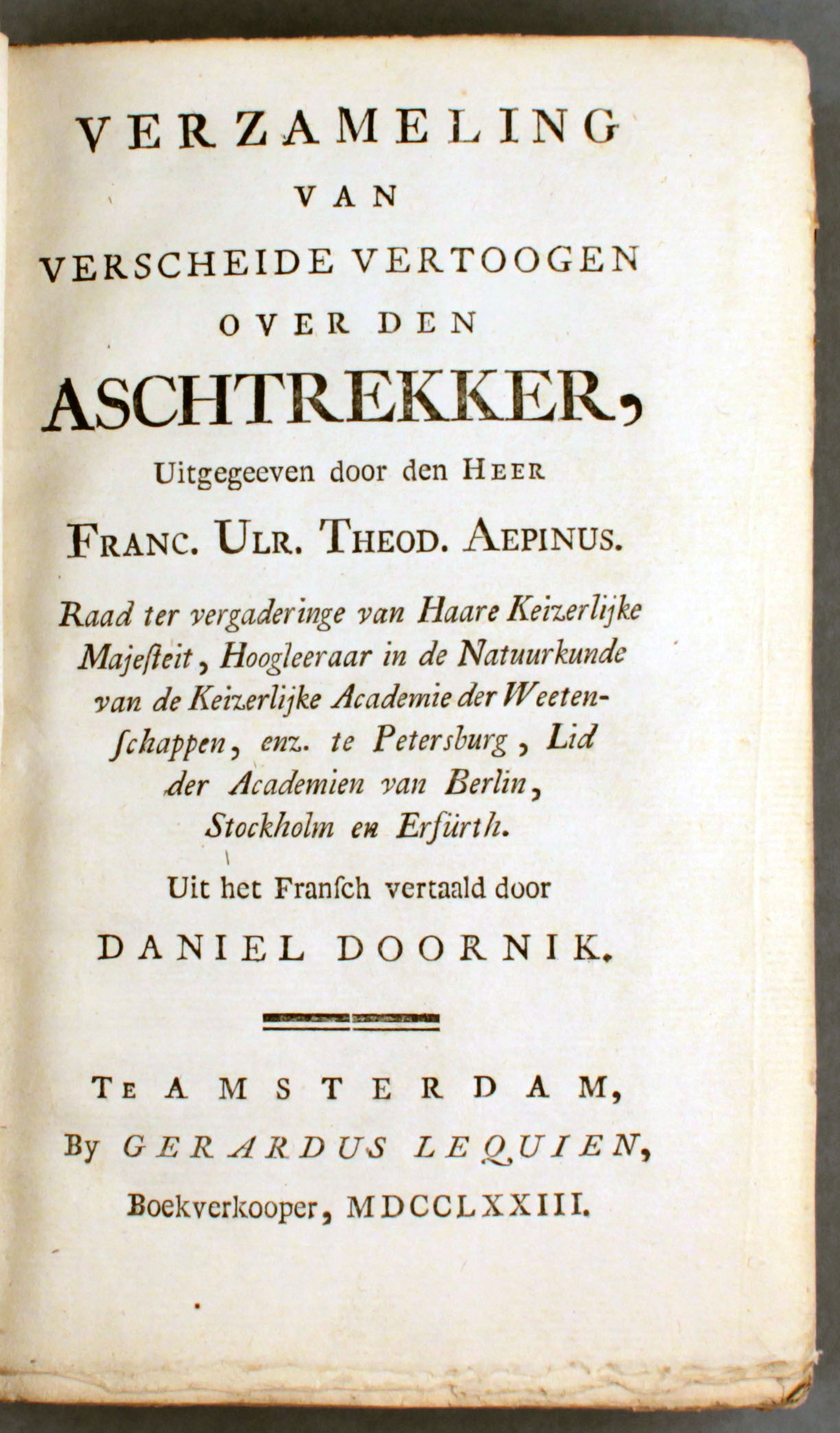 Aepinus, Franz Ulrich Theodosius (1773)