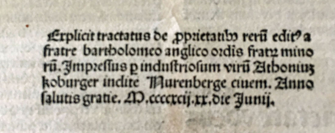Bartholomaeus Anglicus (1492)