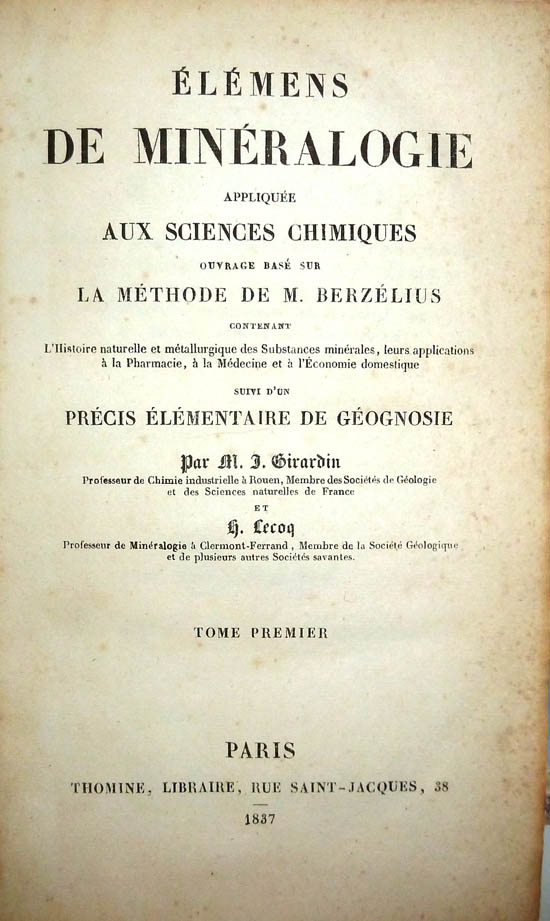 Girardin, Jean Pierre Louis and Lecocq, Henri (1837)