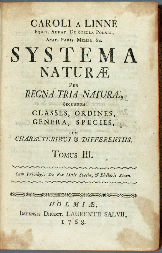 Linnaeus (Linné), Carl (1768)