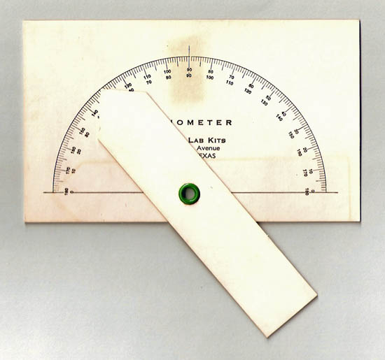 Educational contact goniometer with fixed limbs, Geology Lab Kits, Canyon, Texas