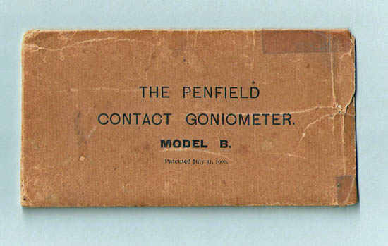 Educational contact goniometer with fixed limbs, S.L. Penfield, New Haven, Conn., U.S.A.