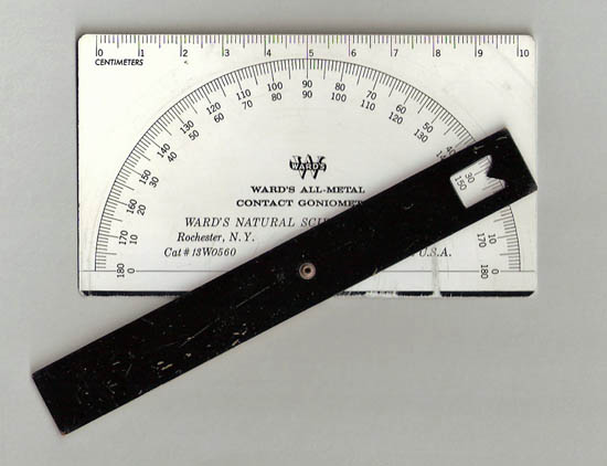 Educational contact goniometer with fixed limbs