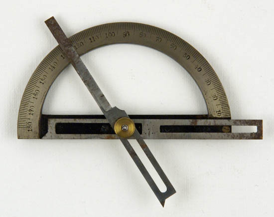Contact goniometer with detachable limbs, unsigned